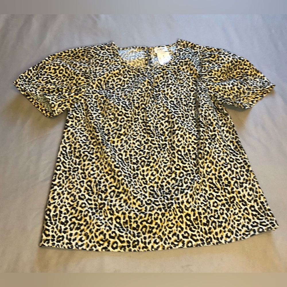 J. Crew Women’s Puff Sleeve Leopard Print Top Size XXS